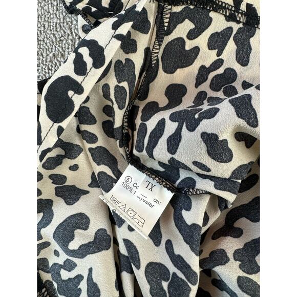 Womens Blouse Sleeveless Leopard Print Ruffle Career Size XL - Picture 7 of 7